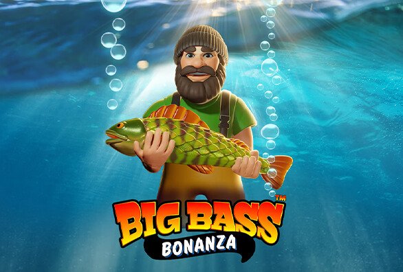 Logo della slot Big Bass Bonanza su Paripesa — pescatore subacqueo con un grosso pesce
