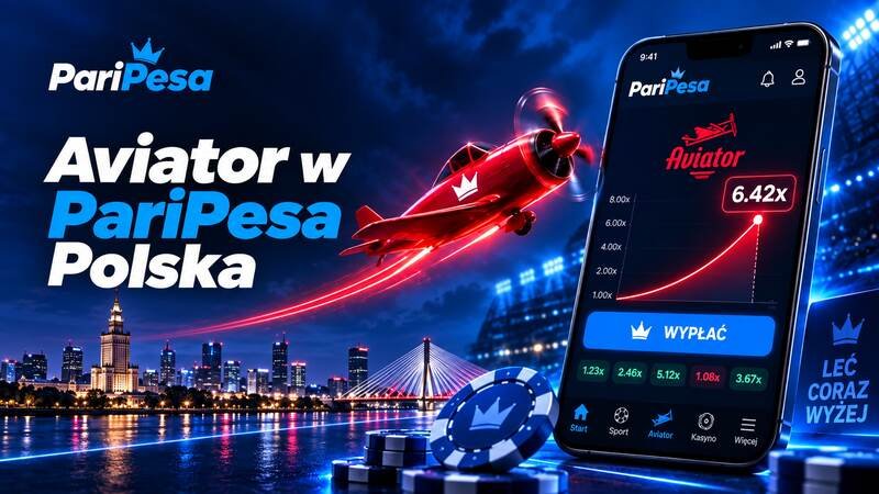 Gra Aviator w PariPesa Polska na ekranie aplikacji mobilnej