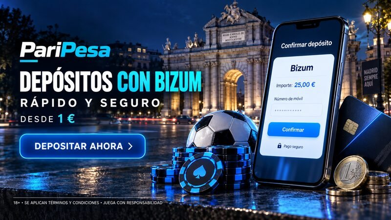 Depósito en PariPesa España con Bizum desde un euro mediante confirmación segura en el móvil