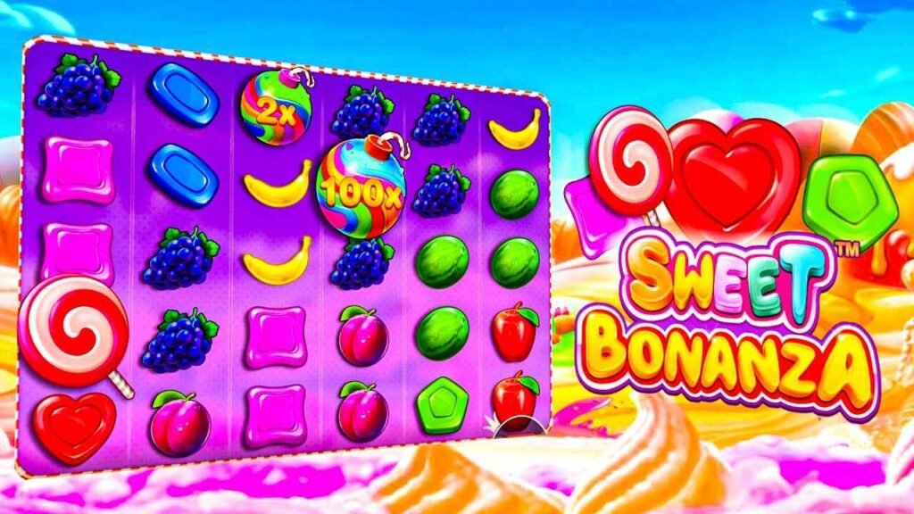Sweet Bonanza Deutschland — Spielraster mit Multiplikator-Bomben 2× und 100×