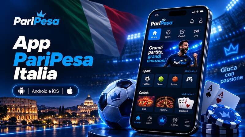 App PariPesa Italia per Android e iOS con sport e casinò online