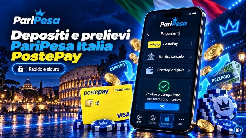 Depositi e prelievi su PariPesa Italia tramite PostePay in modo rapido e sicuro.