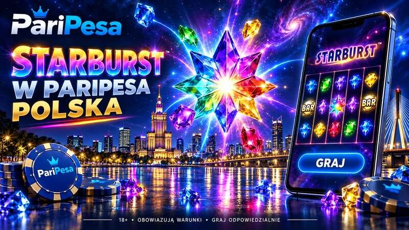 Gra Starburst w PariPesa Polska na urządzeniu mobilnym