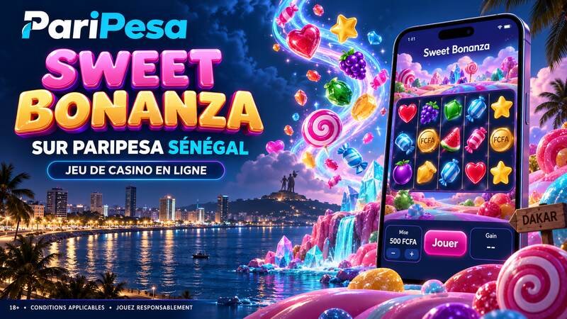 Jeu Sweet Bonanza sur PariPesa Sénégal avec mise en FCFA